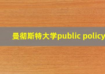 曼彻斯特大学public policy